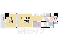 スワンズ京都東寺ガーデン 1LDKの間取図画像