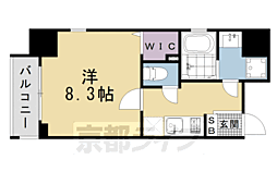 フォレスト西大路五条 1Kの間取図画像