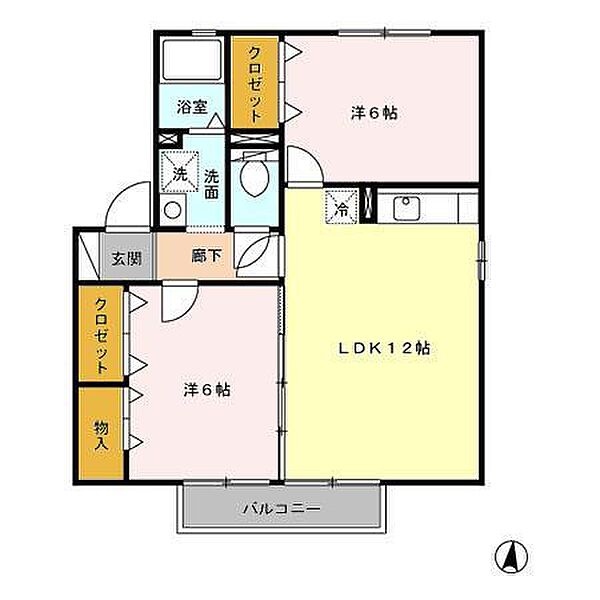 ザ・グレイシスB棟 ｜宮崎県都城市久保原町(賃貸アパート2LDK・1階・55.44㎡)の写真 その2