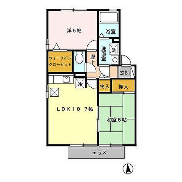 コンフォール・K　A棟・B棟 B105｜宮崎県宮崎市吉村町下別府乙(賃貸アパート2LDK・1階・53.76㎡)の写真 その2