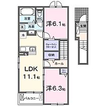 メルヴェイユー I  ｜ 宮崎県宮崎市赤江（賃貸アパート2LDK・2階・58.57㎡） その2