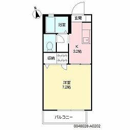 シオン99 2階1Kの間取り