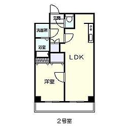 グラシアス 2階1LDKの間取り