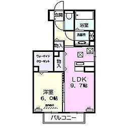 プランドールA棟 （島之内） 1階1LDKの間取り