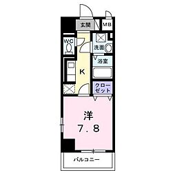 サンライズ 江平中町 1Kの間取図画像