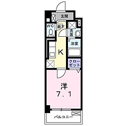 ハッピーメゾン6 1Kの間取図画像