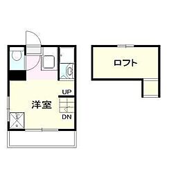 ウッディハイム中津瀬 1Kの間取図画像