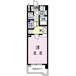 サン・トール 1Kの間取図画像