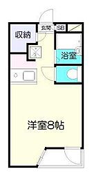 フレクション加納 ワンルームの間取図画像