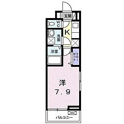 グレイス・ゴッド 1Kの間取図画像