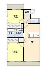 レセーナ 2LDKの間取図画像