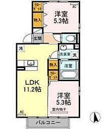 プランドールM 2LDKの間取図画像