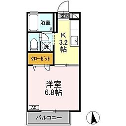 シオン99 1Kの間取図画像