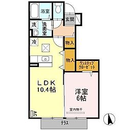 エトワールコートB 1LDKの間取図画像