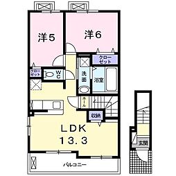 プランドールM7 2LDKの間取図画像