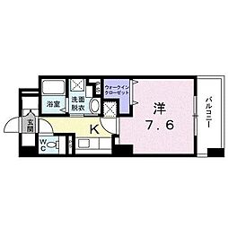 カーサフィーネ 1Kの間取図画像