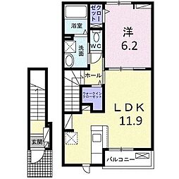 プルミエール 春 I 1LDKの間取図画像