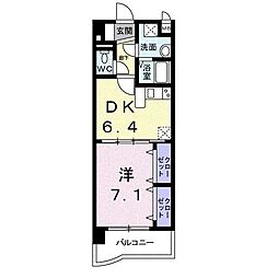 サンプラシード 1DKの間取図画像