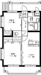 アンシャンテ2 2LDKの間取図画像