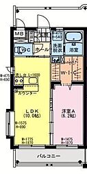 Revel吉村 1LDKの間取図画像