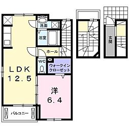 ハイブリッジ2 1LDKの間取図画像