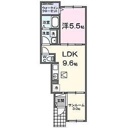ル・シエル II 1LDKの間取図画像