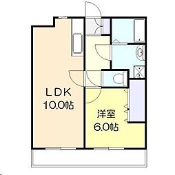 エンジェリック木原 1LDKの間取図画像
