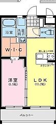 Maisondemauve 1LDKの間取図画像