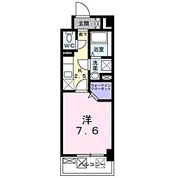 オリージャビルデング 1Kの間取図画像