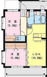 L'Allure ～ラリュール～ 2LDKの間取図画像