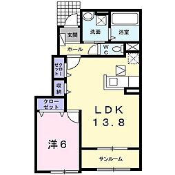 メゾン・ド・フィールド1 1LDKの間取図画像