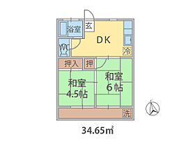 千葉県松戸市三矢小台（賃貸アパート2DK・2階・34.65㎡） その2