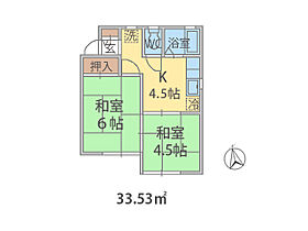 千葉県流山市平和台（賃貸アパート2K・1階・33.53㎡） その2