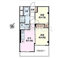 調布第2コーポラス 2DKの間取図画像