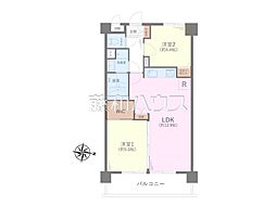 ライオンズマンション小平栄町 2LDKの間取図画像