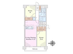 田無マーシャンハイツ 2LDKの間取図画像