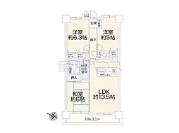 センチュリーめじろ台 3LDKの間取図画像