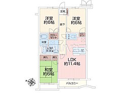 ビーグルマンション東大和 3LDKの間取図画像