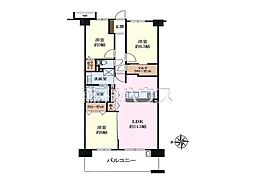東京ユニオンガーデンビューコート 3LDKの間取図画像