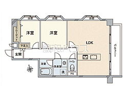 オリエント丹野 2LDKの間取図画像