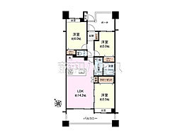 ドメス新百合ケ丘 3LDKの間取図画像