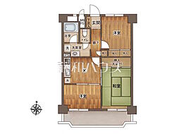タカギ青梅橋マンション 3Kの間取図画像