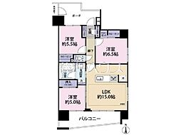 レーベン立川アンベリール 3LDKの間取図画像
