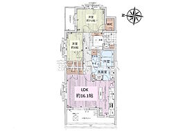 ライオンズグローベル杉並今川レジデンシア 2LDKの間取図画像