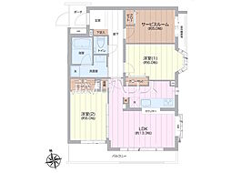 レクセルマンション府中 2SLDKの間取図画像