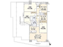 セルテシティオ立川 3SLDKの間取図画像