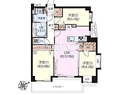 セザール高井戸ガーデン 3LDKの間取図画像