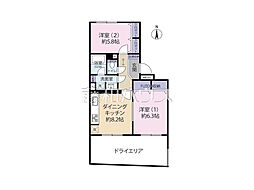 コスモ大泉学園 2DKの間取図画像