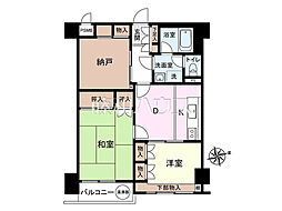 調布東口ビルライオンズマンション調布駅前 2SDKの間取図画像