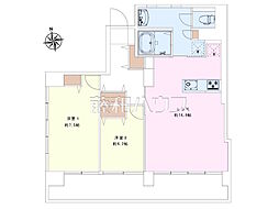 小金井スカイコーポラス 2LDKの間取図画像